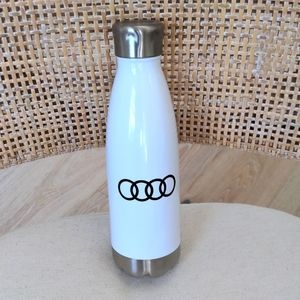 AUDI stainless steel water bottle 16 oz screw top to go travel cup NEW